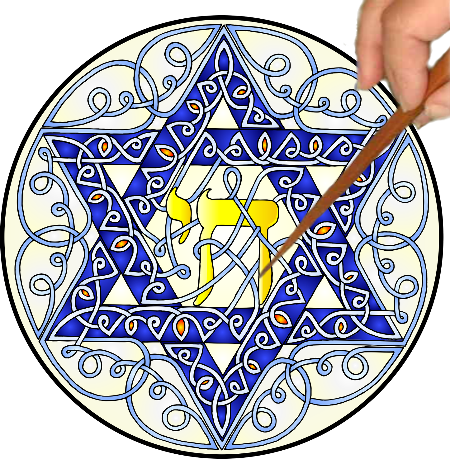Celtic Star of David Mandalynth - Mindful Tracing Art for Stress, Anxiety and Attention Management