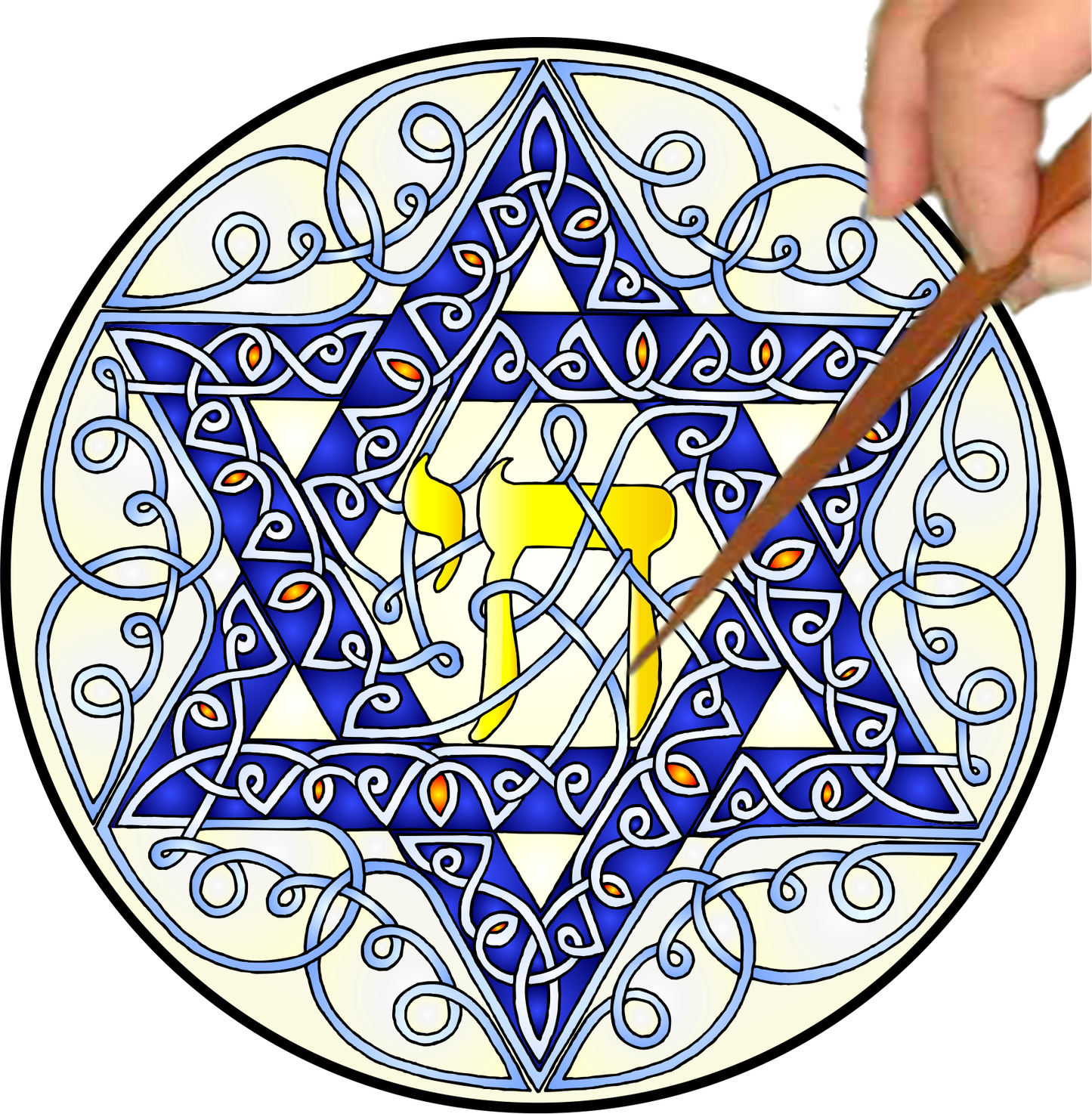 Celtic Star of David Mandalynth - Mindful Tracing Art