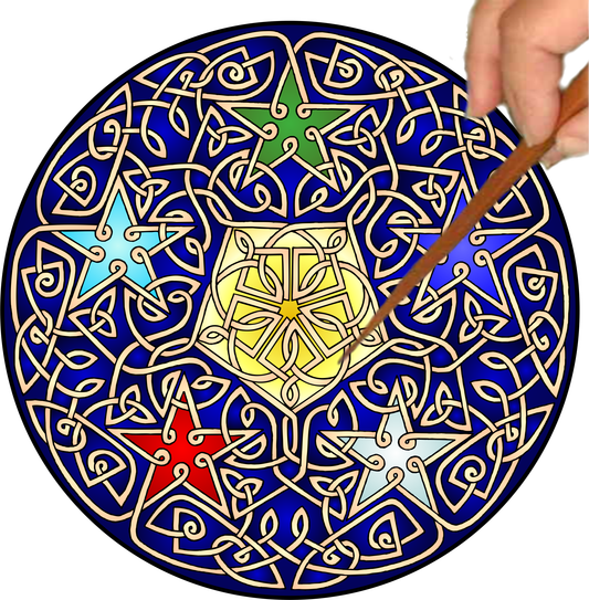 Celtic 5 Stars Mandalynth - Mindful Tracing Art