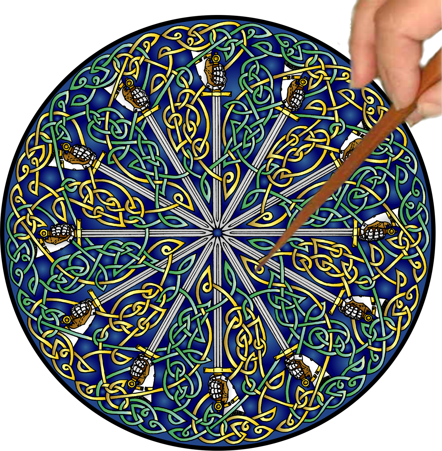 Celtic Swords Mandalynth - Mindful Tracing Art for Stress, Anxiety and Attention Management