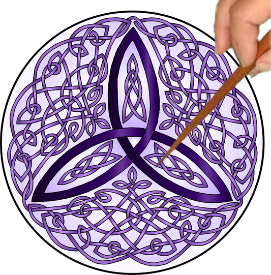 Celtic Trinity Knot Mandalynth - Purple - Mindful Tracing Art for Stress, Anxiety and Attention Management