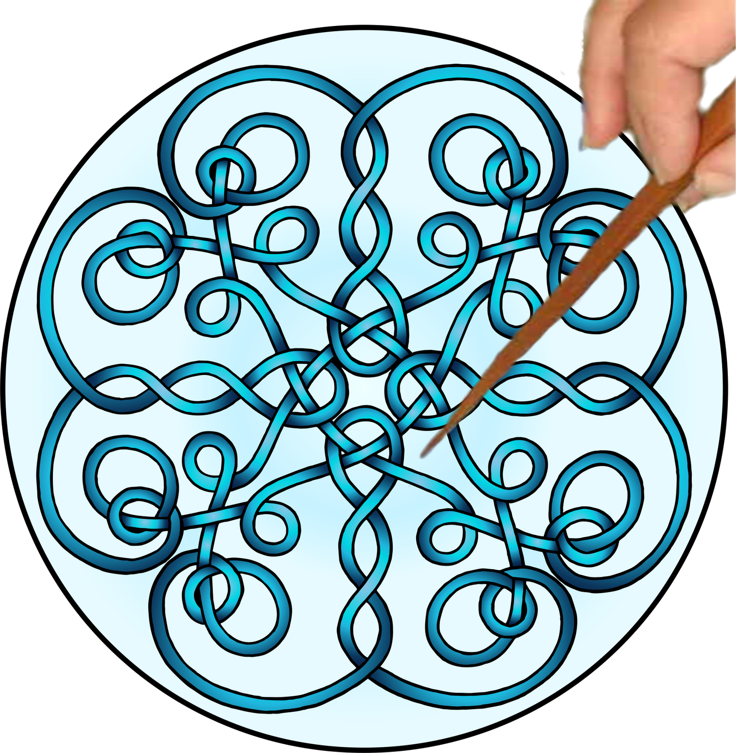 Celtic Twists Mandalynth - Blue - Mindful Tracing Art for Stress, Anxiety and Attention Management
