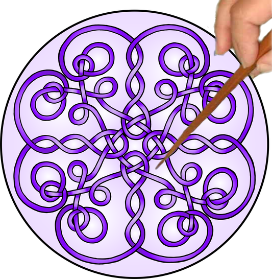 Celtic Twists Mandalynth - Purple - Mindful Tracing Art for Stress, Anxiety and Attention Management