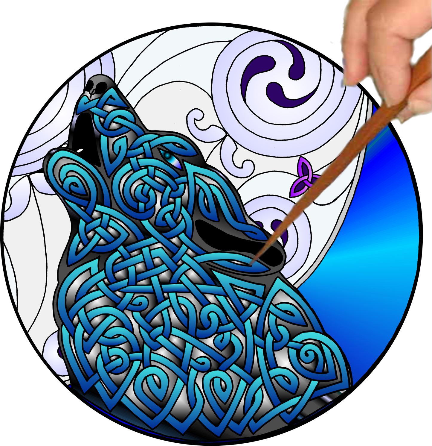 Celtic Wolf Mandalynth - Mindful Tracing Art