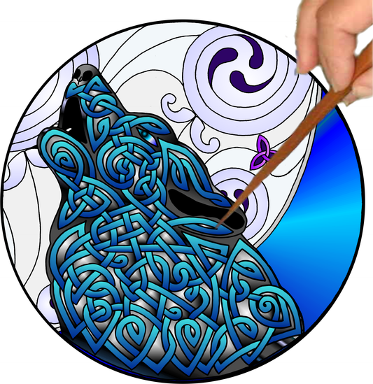 Celtic Wolf Mandalynth - Mindful Tracing Art for Stress, Anxiety and Attention Management