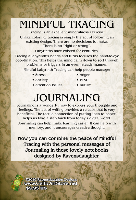 mindful tracing art, labyrinth, finger labyrinth, meditation, mindfulness, therapy, journaling, stress, anxiety, anger, PTSD, ADHD, autism, management