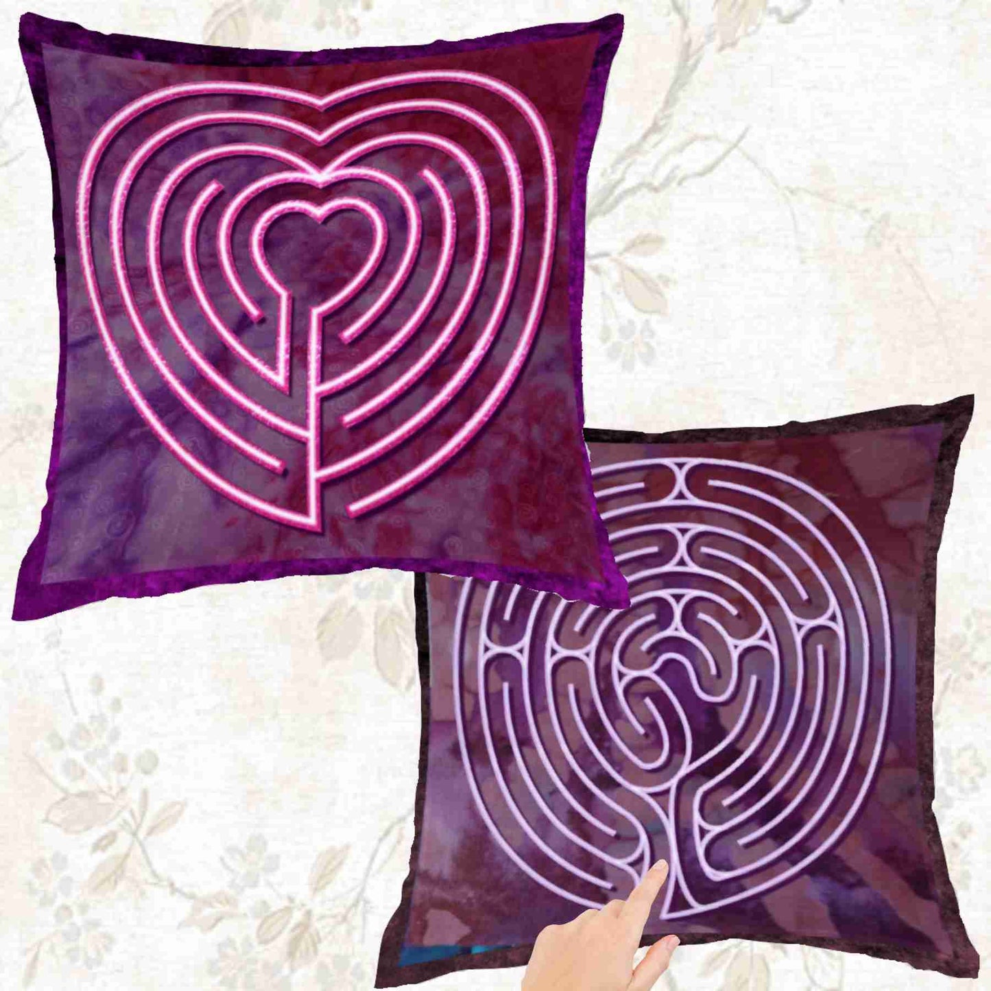 Double Labyrinth Pillow Sham - Heart-Poitiers