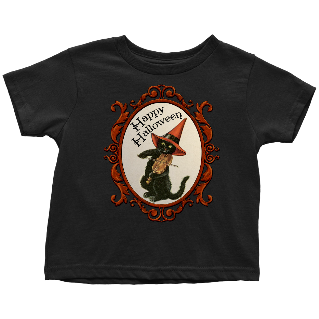 Happy Halloween Vintage Cat and Fiddle Unisex Toddler T-Shirt