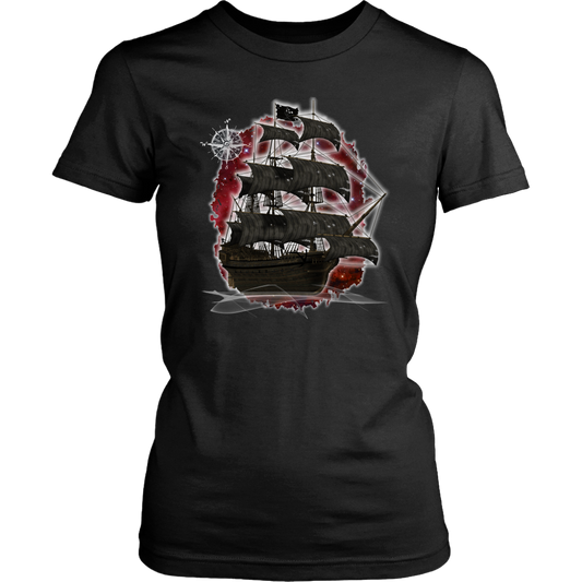 ghost ship, ghost tall ship, pirate ship, pirate art, nebula, pirate tall ship, pirates carribean, pirate star, galaxy, tall ship, compass rose, nautical, pirate captain, pirate wench, pirate scallywag, pirate shirt, pirate t-shirt