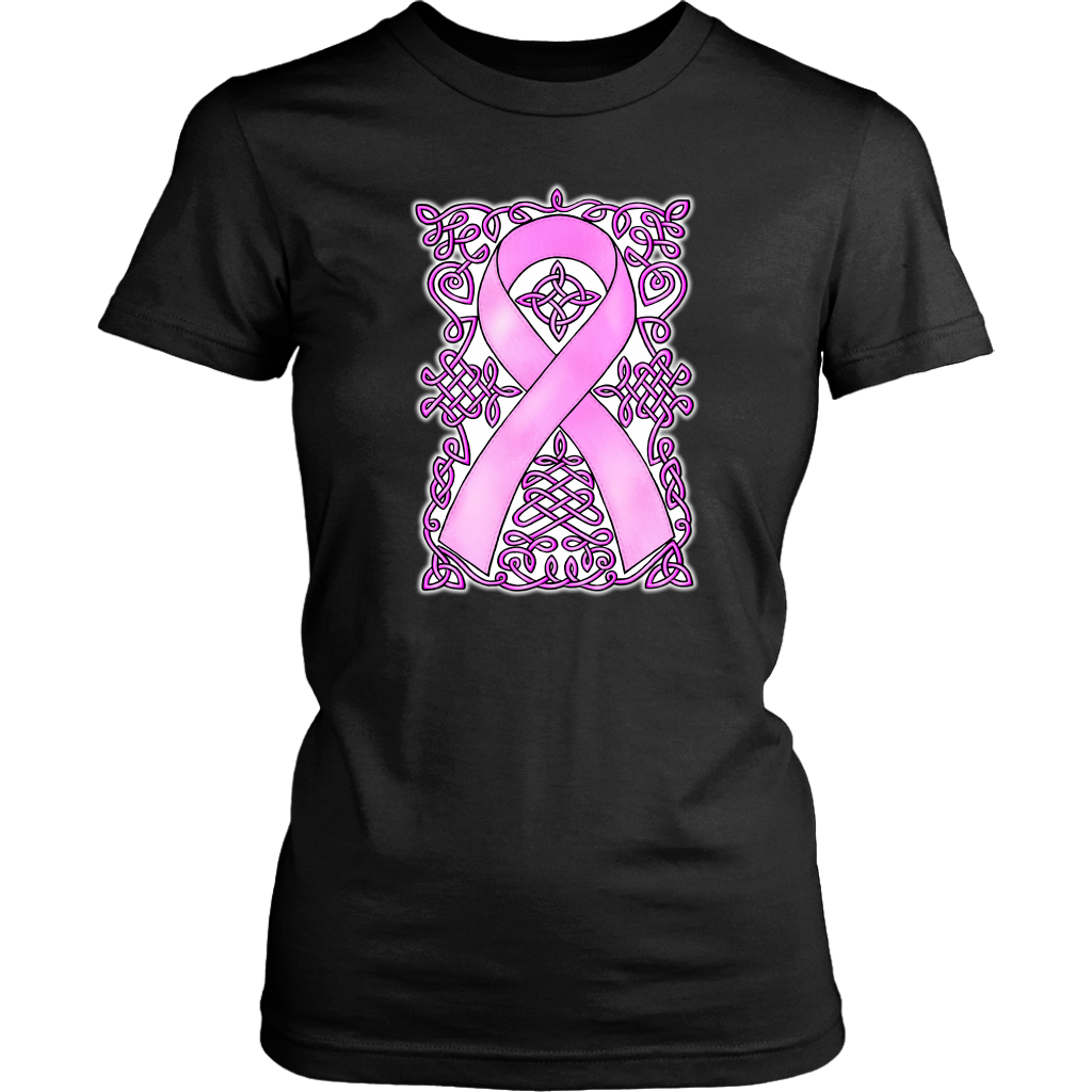 Celtic Knot Art Awareness Ribbon - Pink Womens T-Shirt