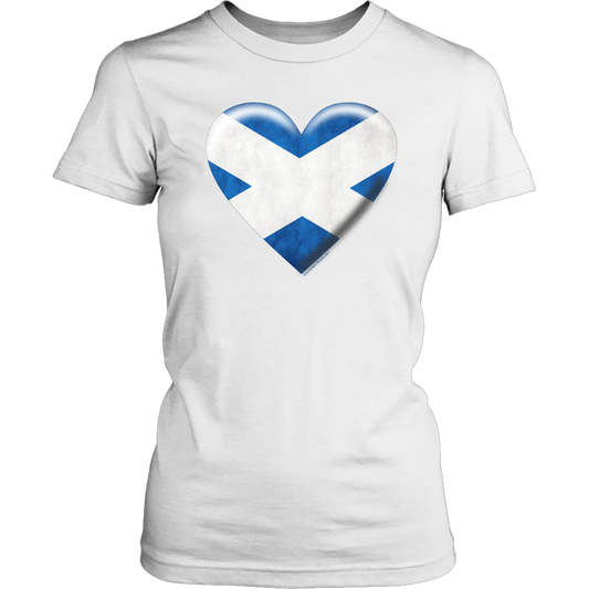 Scottish Flag Heart Women's Cotton Tee