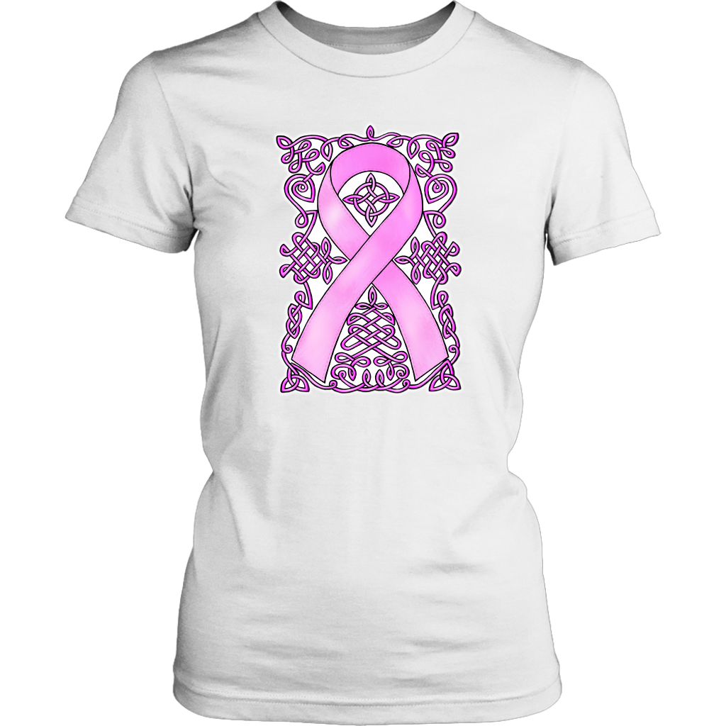 Celtic Knot Art Awareness Ribbon - Pink Womens T-Shirt