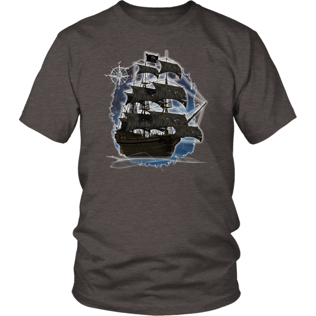 ghost ship, ghost tall ship, pirate ship, pirate art, nebula, pirate tall ship, pirates carribean, pirate star, galaxy, tall ship, compass rose, nautical, pirate captain, pirate wench, pirate scallywag, pirate shirt, pirate t-shirt
