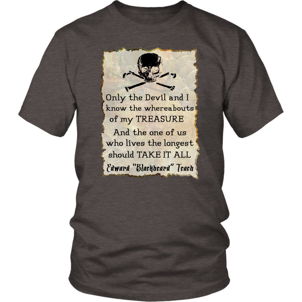 thumbnail image 2 of Pirate Sailor Blackbeard Ship Jolly Roger Skull Crossbones T-Shirt – 100% Cotton, Crew Neck, Size L 2 of 2