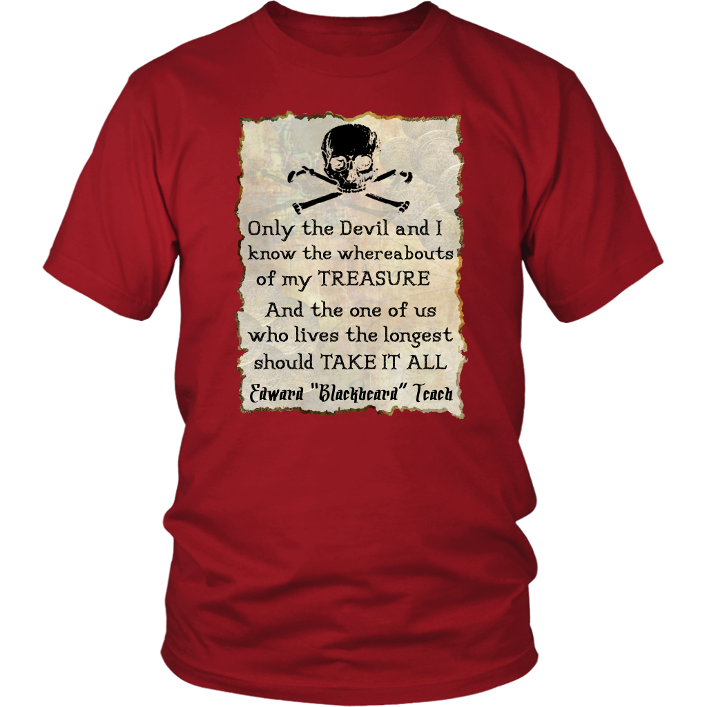 Blackbeard Treasure Quote Unisex Pirate T-Shirt – Celtic Art Store