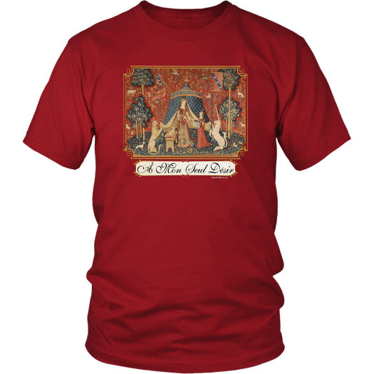 unicorn, tapestry, medieval, middle ages, renaissance, cluny museum, lion, noble lady, lady and unicorn, lady with unicorn, mille fleurs, thousand flowers, flanders, unicorn t-shirt, unicorn shirt, unicorn tee, unicorn t shirt