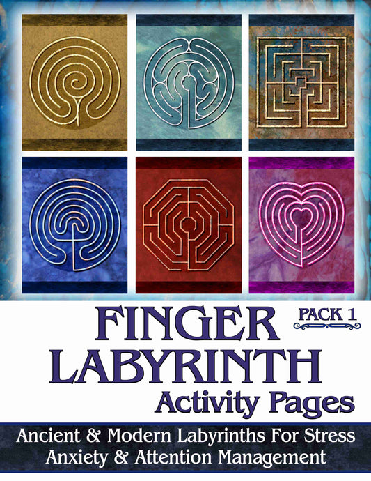 Finger Labyrinth Activity Pages Pack 1: Focus Tools for Stress, Anxiety & Attention Management