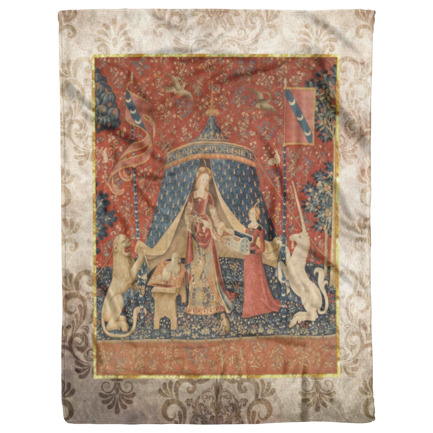 Lady and Unicorn Mon Seul Desir Fleece Blanket