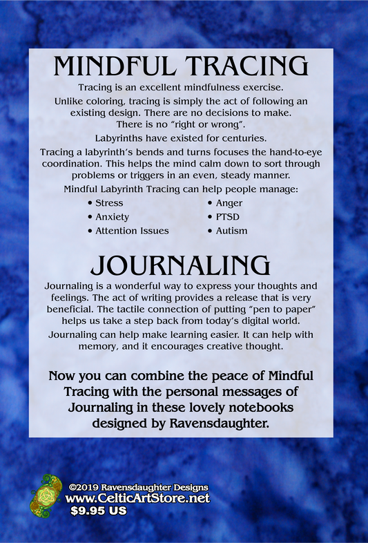 Meis Galicia - Classic - Labyrinth Mindful Tracing Art Journal - Blue Cotton