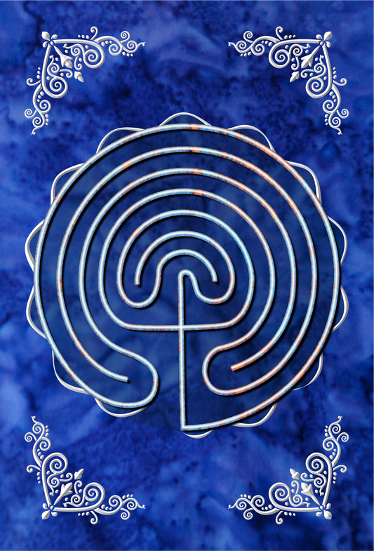 Meis Galicia - Classic - Labyrinth Mindful Tracing Art Journal - Blue Cotton