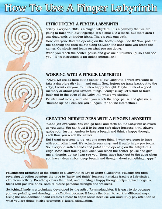 Mindful Finger Labyrinth Digital Download Pack #1