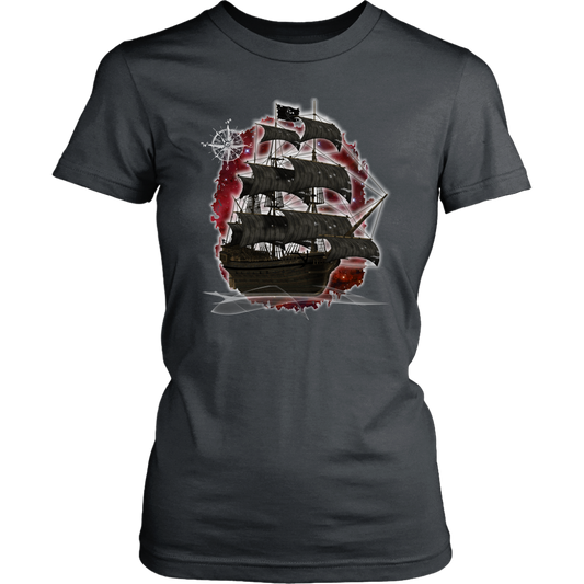 ghost ship, ghost tall ship, pirate ship, pirate art, nebula, pirate tall ship, pirates carribean, pirate star, galaxy, tall ship, compass rose, nautical, pirate captain, pirate wench, pirate scallywag, pirate shirt, pirate t-shirt