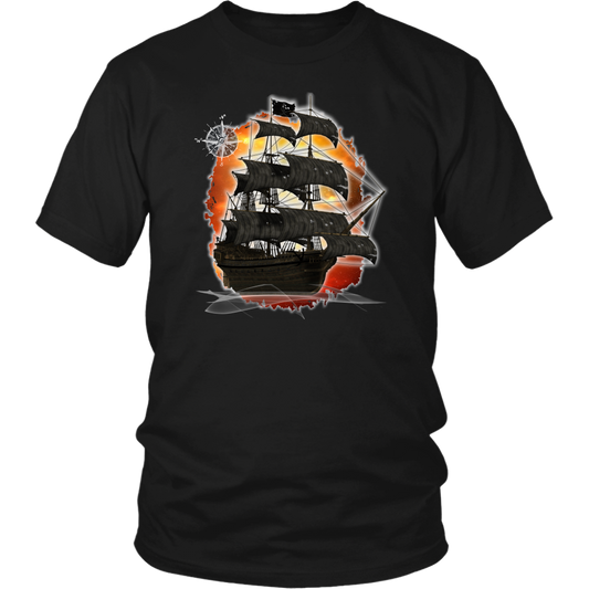 ghost ship, ghost tall ship, pirate ship, pirate art, nebula, pirate tall ship, pirates carribean, pirate star, galaxy, tall ship, compass rose, nautical, pirate captain, pirate wench, pirate scallywag, pirate shirt, pirate t-shirt