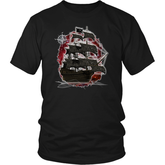 ghost ship, ghost tall ship, pirate ship, pirate art, nebula, pirate tall ship, pirates carribean, pirate star, galaxy, tall ship, compass rose, nautical, pirate captain, pirate wench, pirate scallywag, pirate shirt, pirate t-shirt