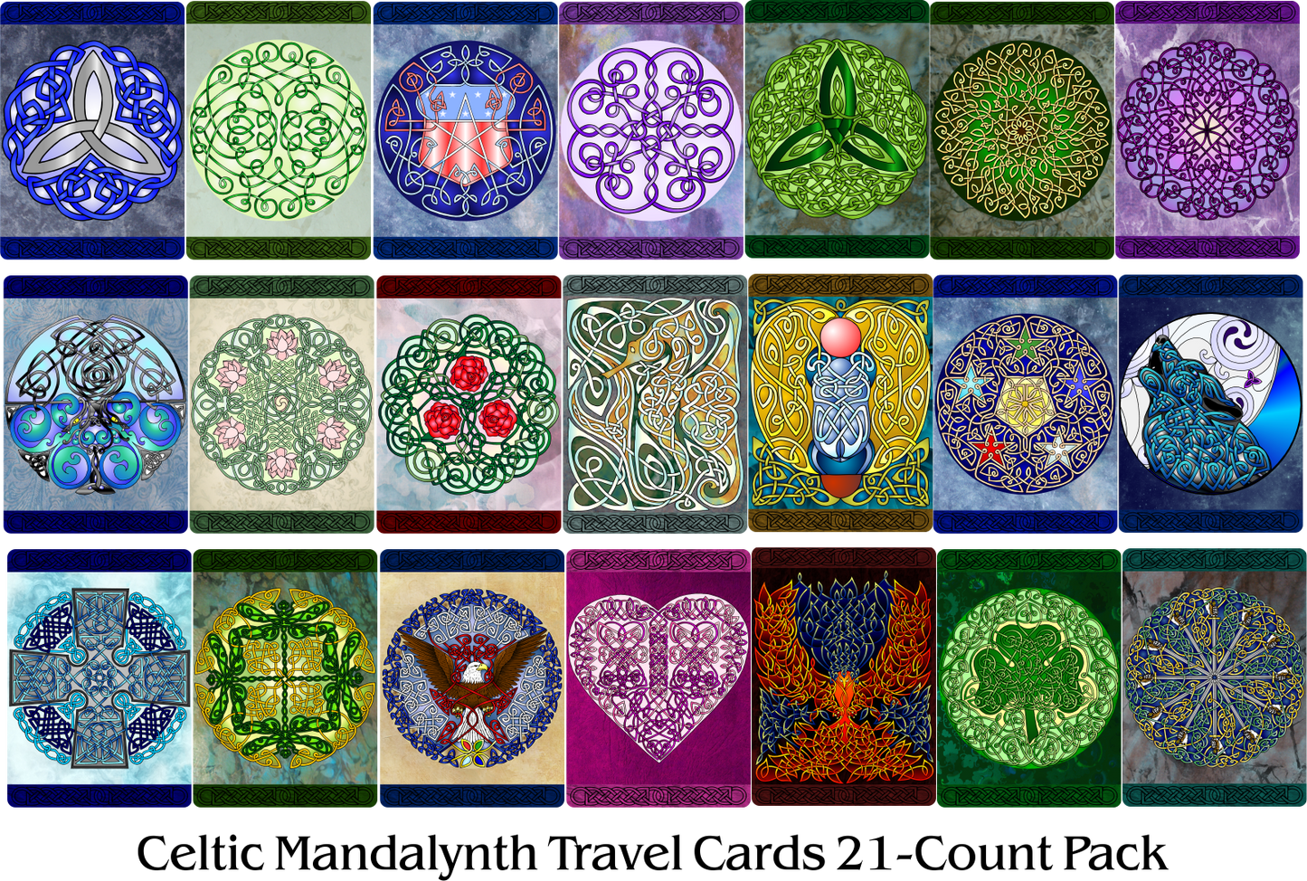 Celtic Mandalynth Travel Cards - Mindful Tracing Art for Stress, Anxiety and Attention Management