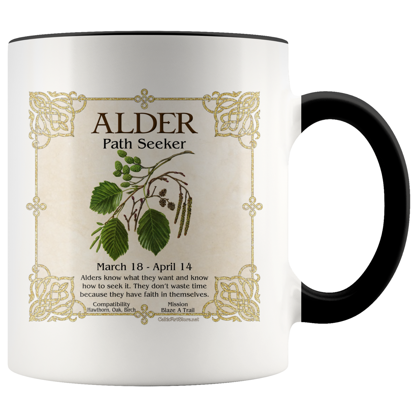 celtic tree zodiac, celtic zodiac, celtic zodiac rowan, celtic zodiac, ash, celtic zodiac alder, celtic zodiac willow, celtic zodiac hawthorn, celtic zodiac oak, celtic zodiac holly, celtic zodiac hazel, celtic zodiac vine, celtic zodiac ivy,  celtic zodiac reed, celtic zodiac elder,  celtic zodiac birch, celtic zodiac coffee mug, celtic zodiac accent mug, celtic knotwork mug,