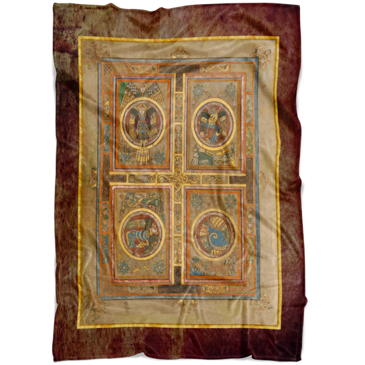 Kells, Book of Kells, Celtic Art, Celtic Illumination, Medieval Illumination, Trinity College, Celtic, Irish Art, Irish,   Fleece Blanket, Art Blanket, Celtic Blanket