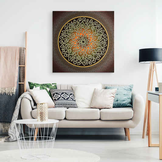 Celtic Art Burst in Autumn Canvas Wall Art