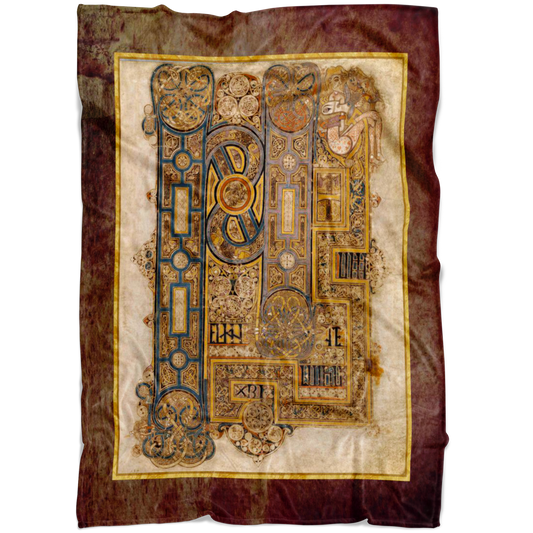 Kells, Book of Kells, Celtic Art, Celtic Illumination, Medieval Illumination, Trinity College, Celtic, Irish Art, Irish,   Fleece Blanket, Art Blanket, Celtic Blanket