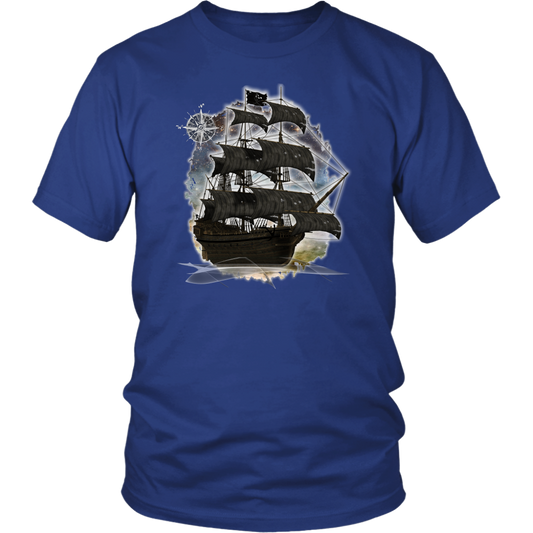 ghost ship, ghost tall ship, pirate ship, pirate art, nebula, pirate tall ship, pirates carribean, pirate star, galaxy, tall ship, compass rose, nautical, pirate captain, pirate wench, pirate scallywag, pirate shirt, pirate t-shirt