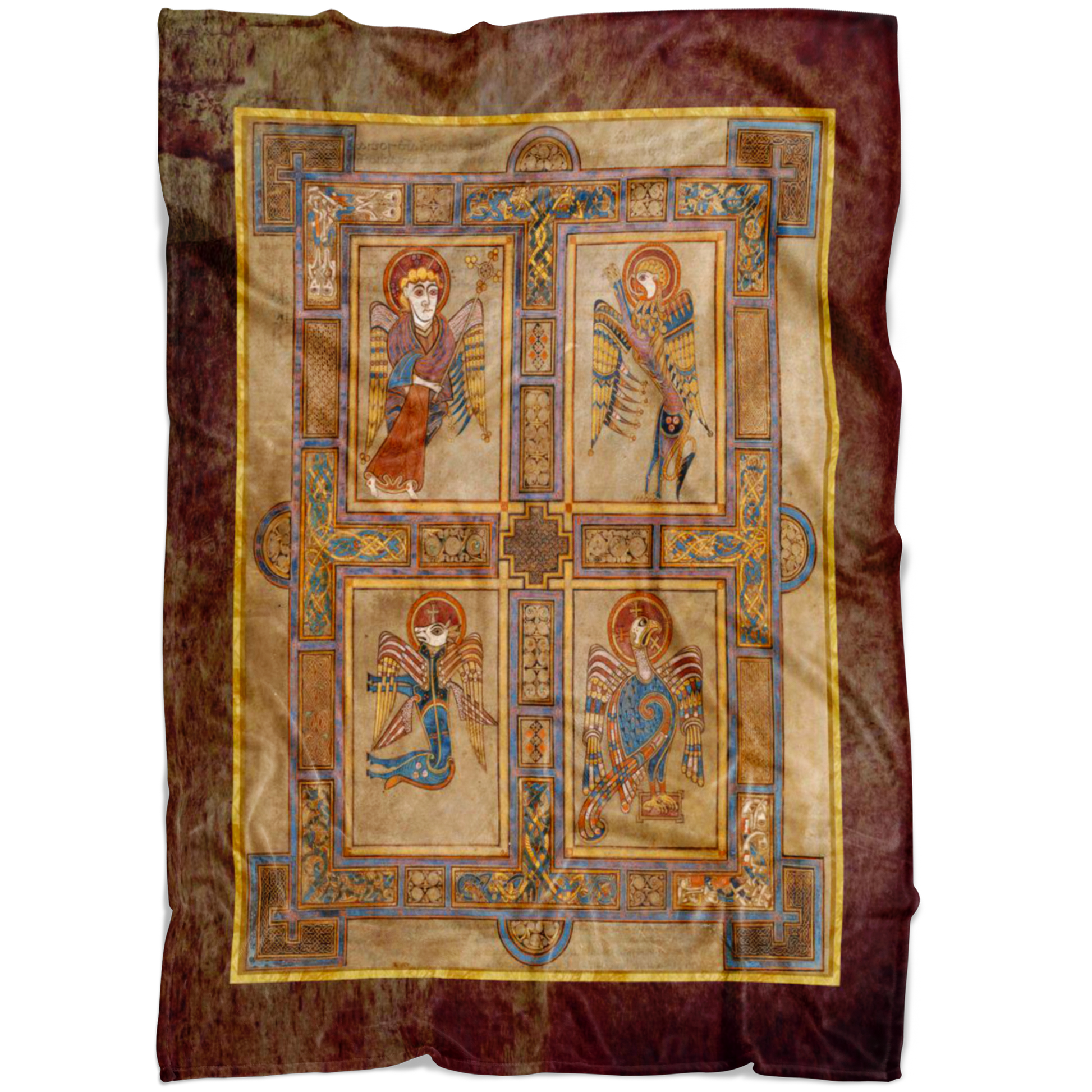 Kells, Book of Kells, Celtic Art, Celtic Illumination, Medieval Illumination, Trinity College, Celtic, Irish Art, Irish,   Fleece Blanket, Art Blanket, Celtic Blanket