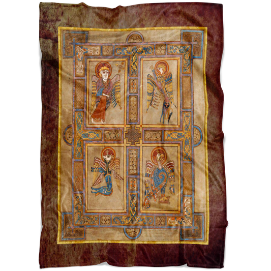 Kells, Book of Kells, Celtic Art, Celtic Illumination, Medieval Illumination, Trinity College, Celtic, Irish Art, Irish,   Fleece Blanket, Art Blanket, Celtic Blanket