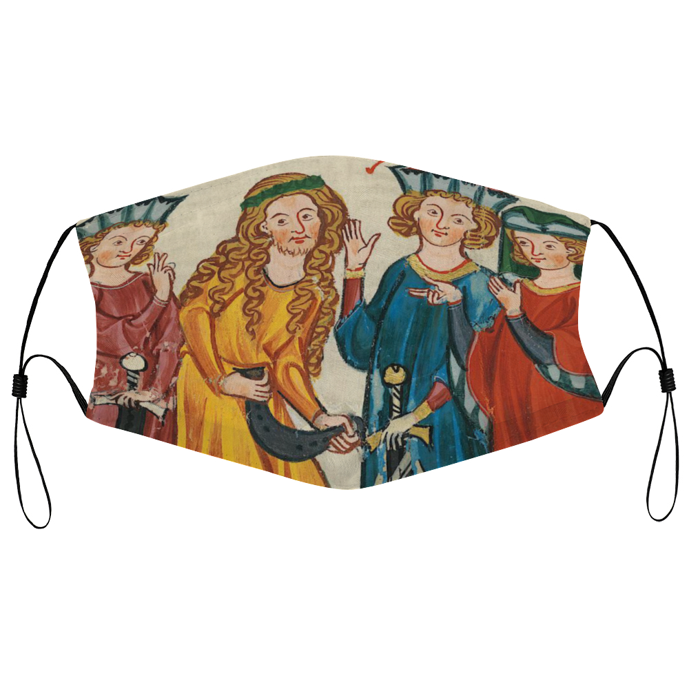 Fancy Courtiers Medieval Illumination Face Mask