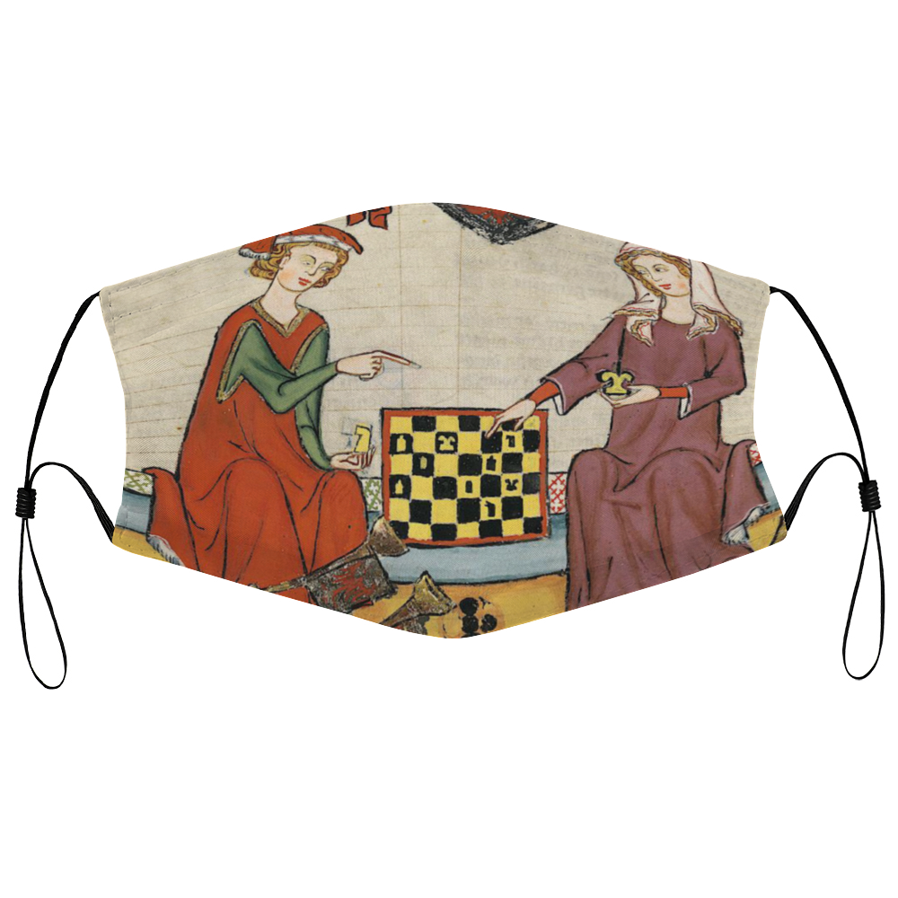 Chess Game Medieval Illumination Face Mask