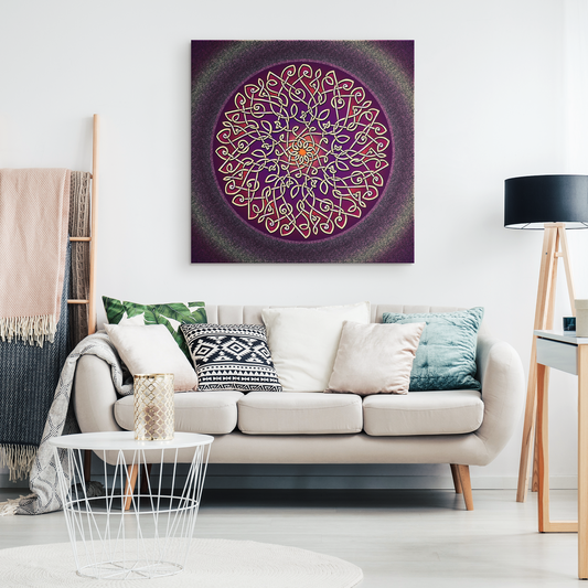 Celtic Art Burst in Sangria Canvas Wall Art