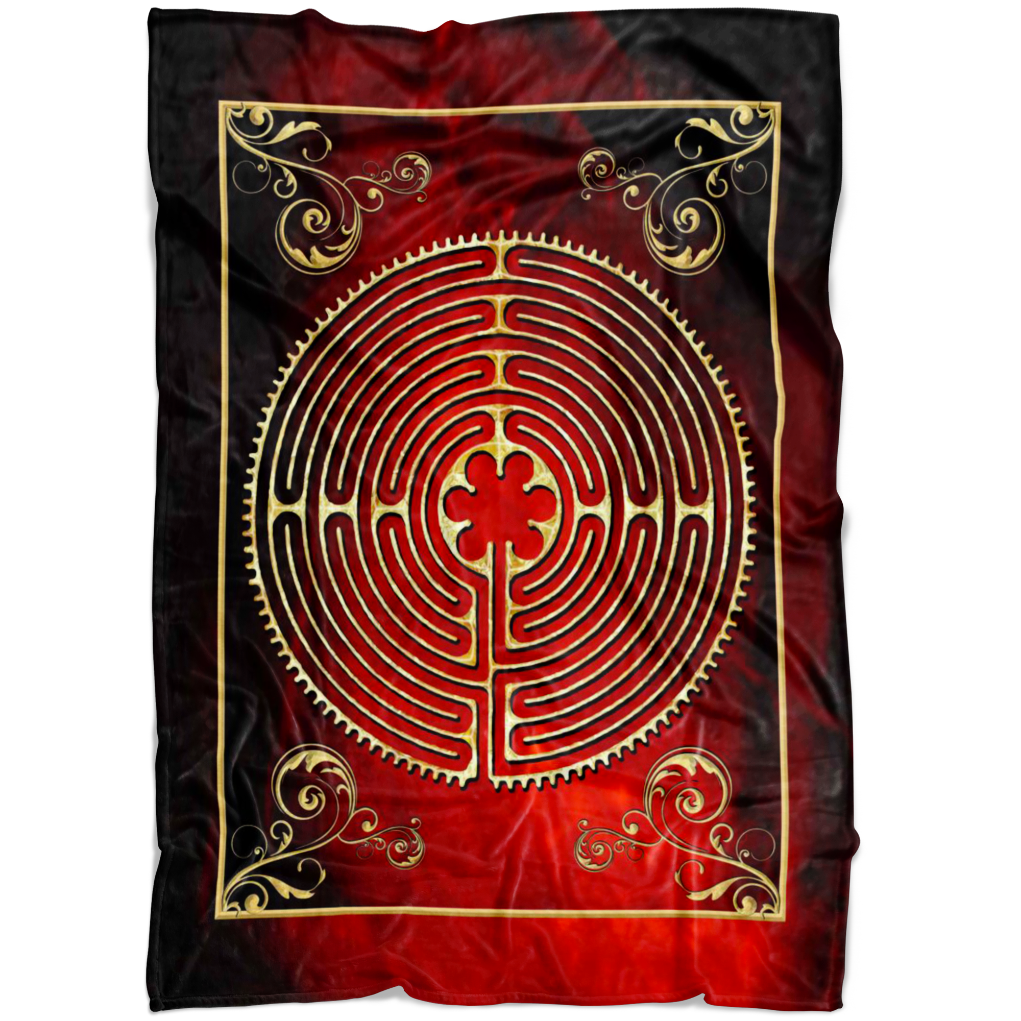Chartres Cathedral Labyrinth Red Texture Decorative Fleece Blanket ...