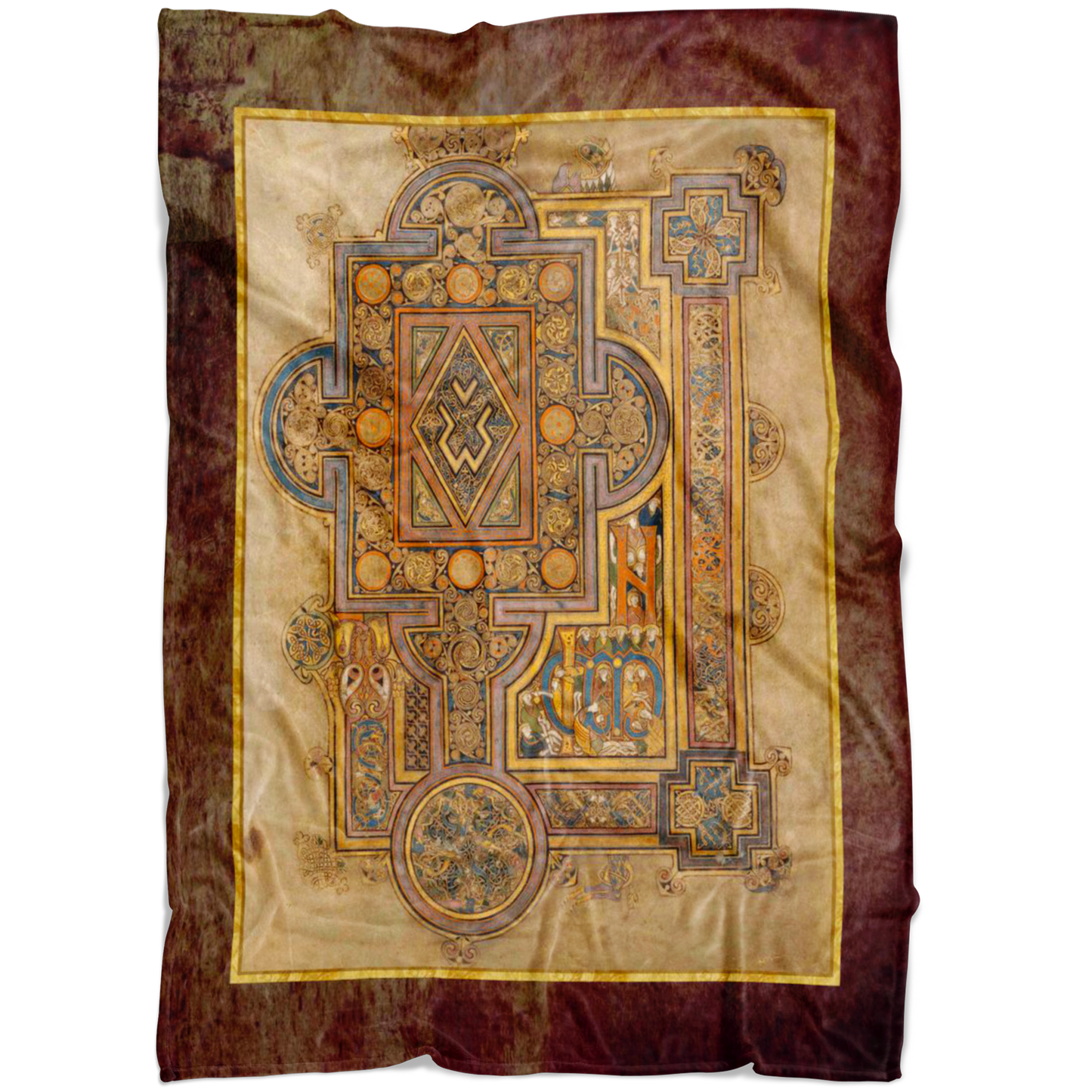 Book of Kells Incipit to the Gospel of Luke Celtic Art Fleece Blanket
