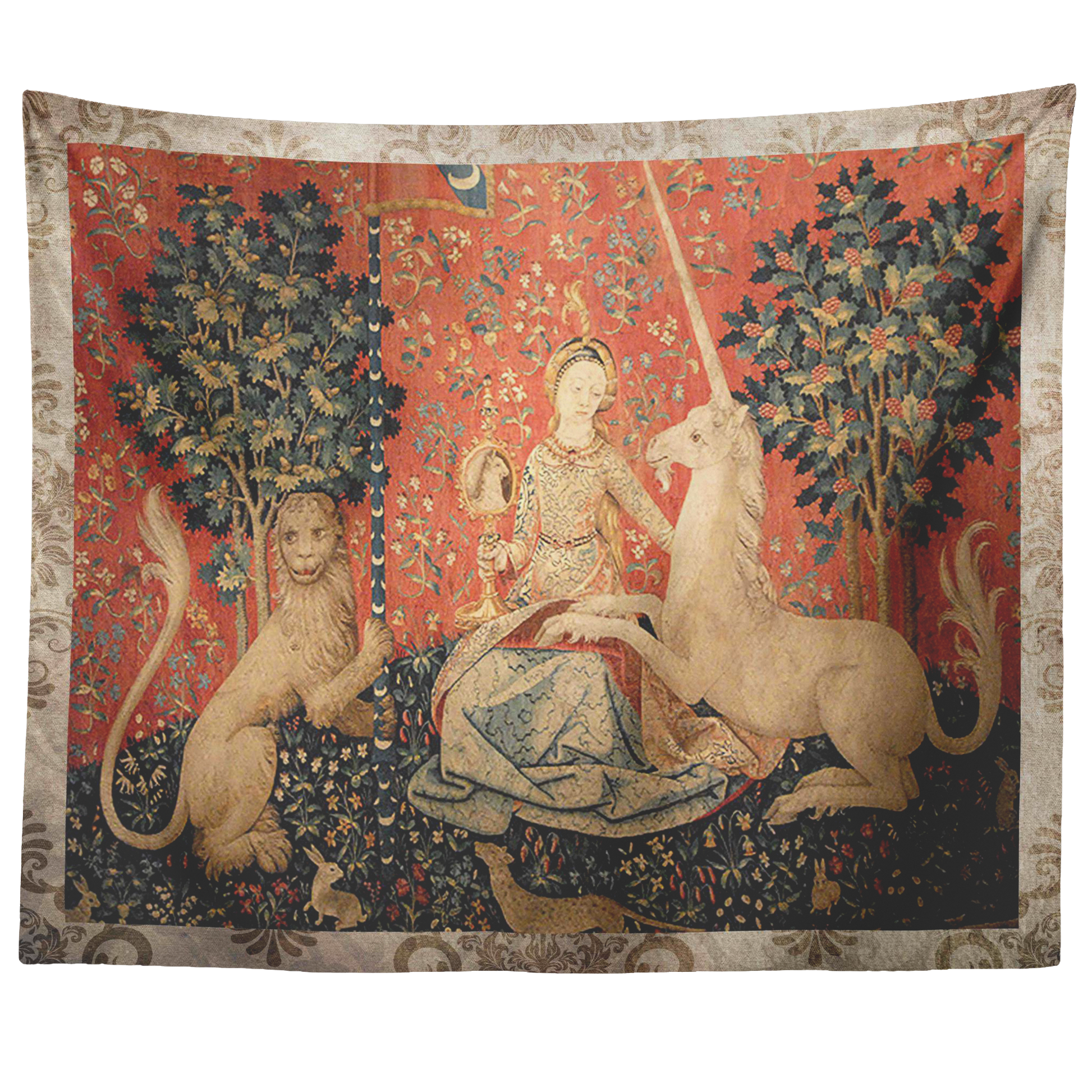 Sight Lady and the Unicorn Tapestries Wall Hanging