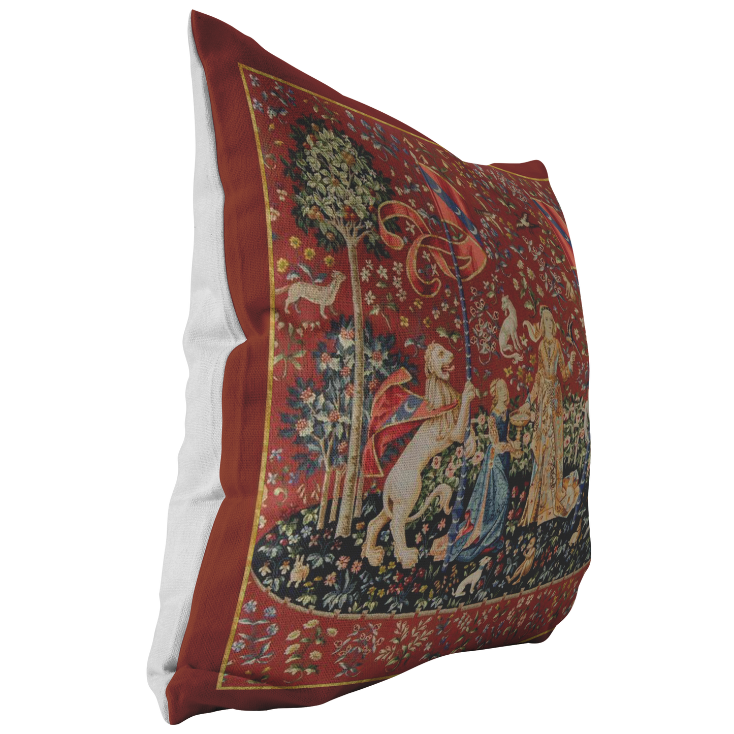 unicorn, tapestry, unicorn tapestry, unicorn tapestries, lady and unicorn, medieval tapestry, unicorn tapestries, medieval, middle ages, renaissance, Cluny Museum, lion, noble lady, maid, mille fleurs, thousand flowers, Flanders