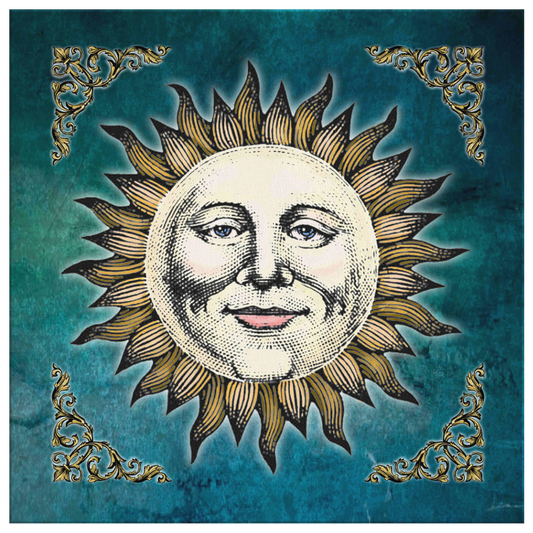 renaissance sun, renaissance art, old world sun, sun woodcut, medieval sun, renaissance woodcut, medieval woodcut
