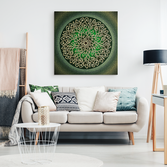 Celtic Art Burst in Sage Canvas Wall Art