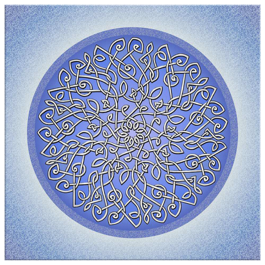 Celtic Art Burst in Ice Blue Canvas Wall Art