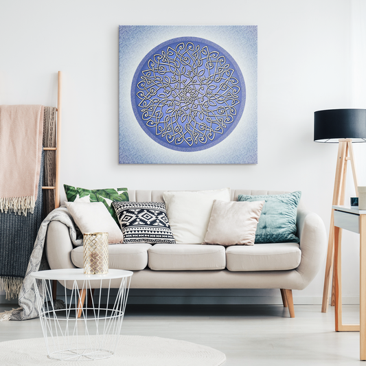 Celtic Art Burst in Ice Blue Canvas Wall Art