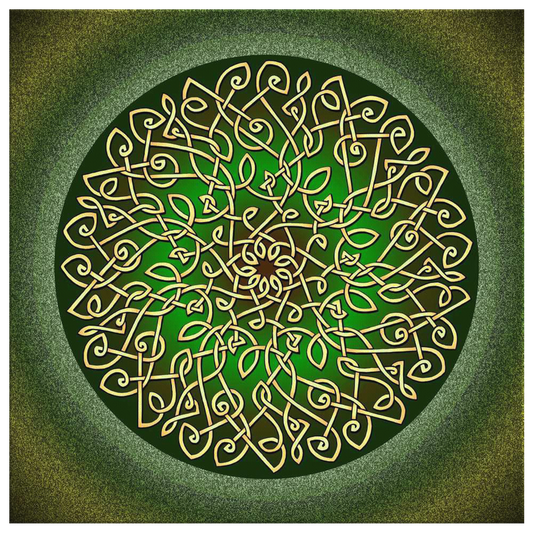 Celtic Art Burst in Sage Canvas Wall Art