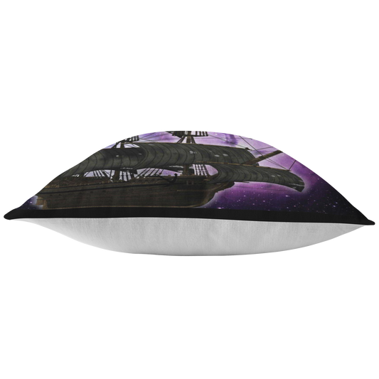 Pirate Ghost Ship Throw Pillow - Purple